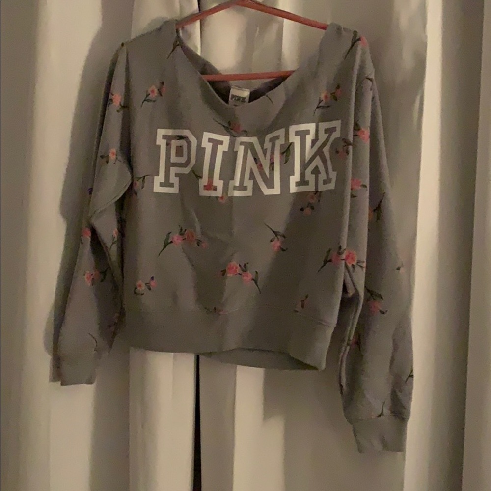 PINK off the shoulder crop top